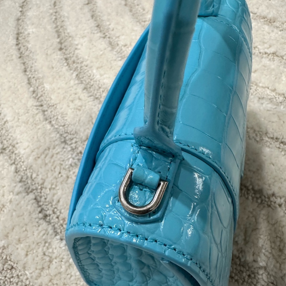 Balenciaga Turquoise Croc-Embossed Mini Bag - Picture 3 of 9
